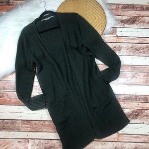 Athleta green duster cardigan w/pockets